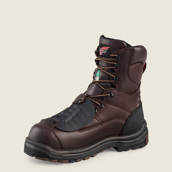 Red Wing Safety Bot Erkek - King Toe® - 8-Inch Waterproof Csa Metguard Toe - Siyah/Kahverengi - 54YH